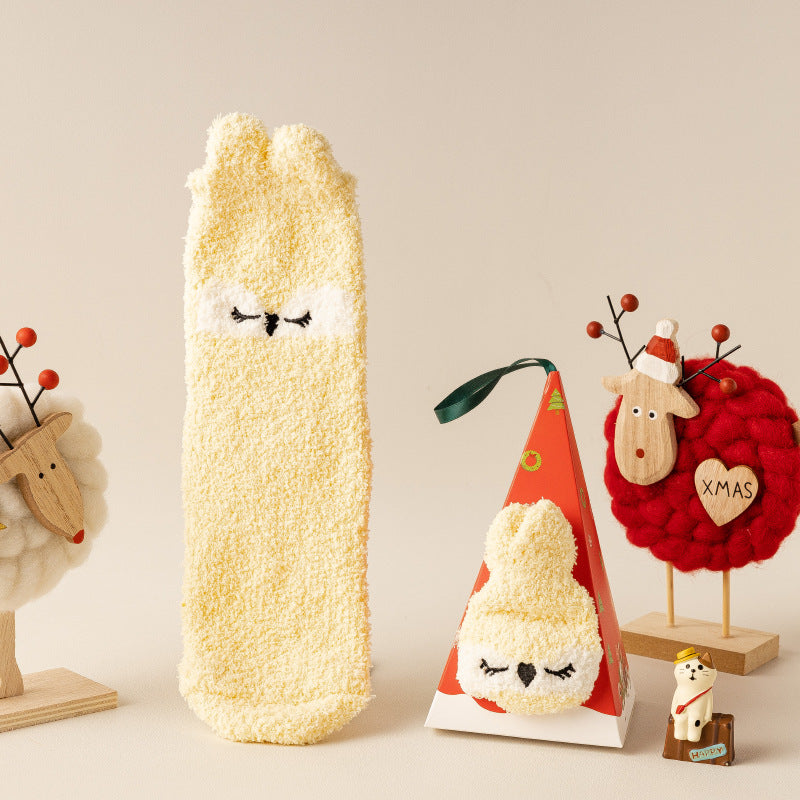 Three-dimensional Cartoon Soft Home Floor Socks In The Tube