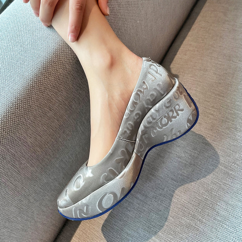 Women's All-match Shallow Mouth Sponge Cake Square Toe Platform Shoes