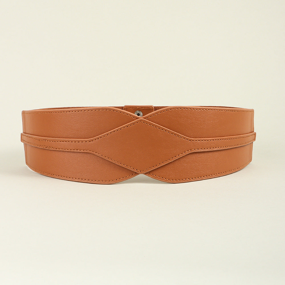 Simple Wide Waist Seal Elastic Versatile Belt Ladies