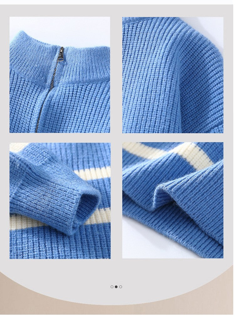 Striped Half Turtleneck Sweater Sweater