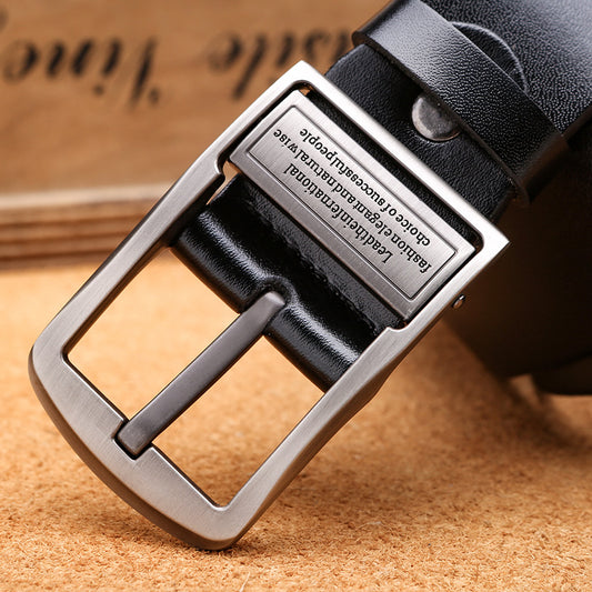 Cowhide Leather Belt Men's Pin Buckle