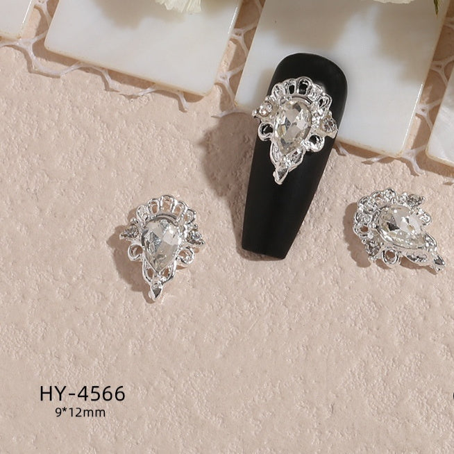 New Nail Beauty Butterfly Silver Metal Alloy Rhinestone DIY Ornament Accessories