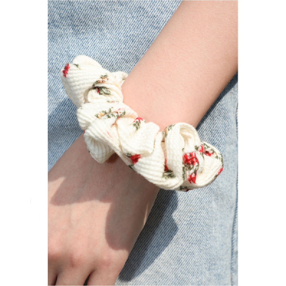 Plaid Print Large Intestine Ring Women's Hair Tie