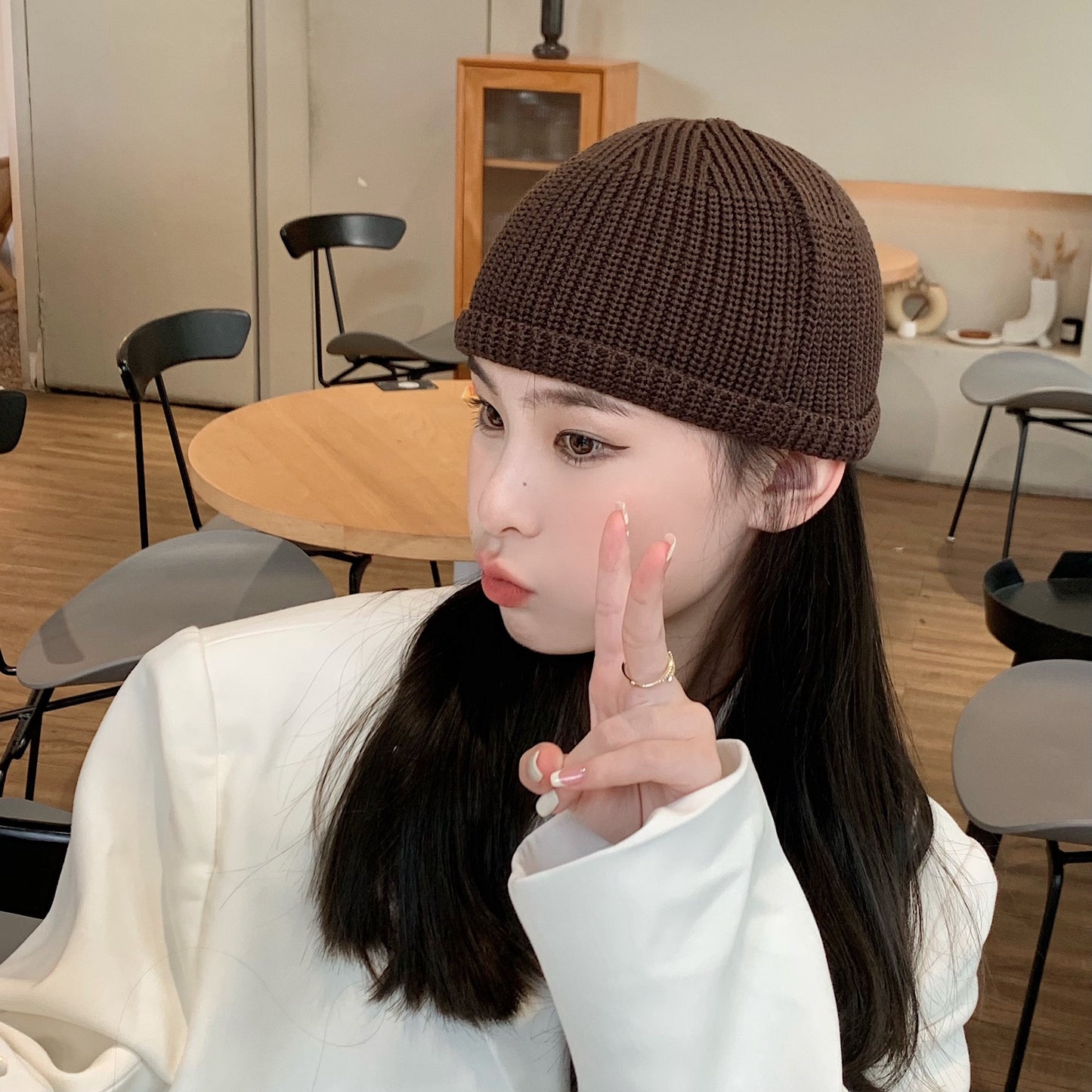 Solid Color Woolen Dome Knitted Hat