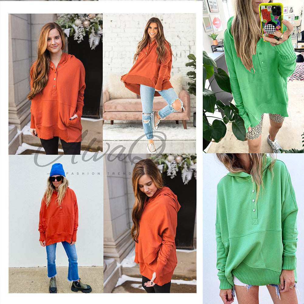 Womens New Loose Casual Batwing Hoodie With A Hood
