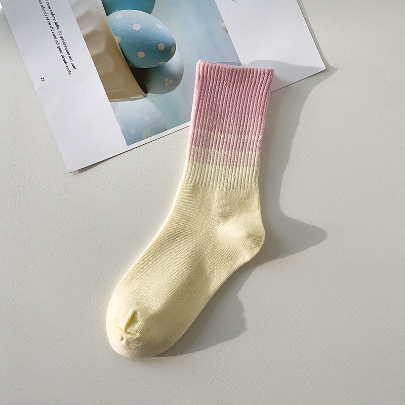 Fashion Gradient Color Street Skateboard Sports Socks