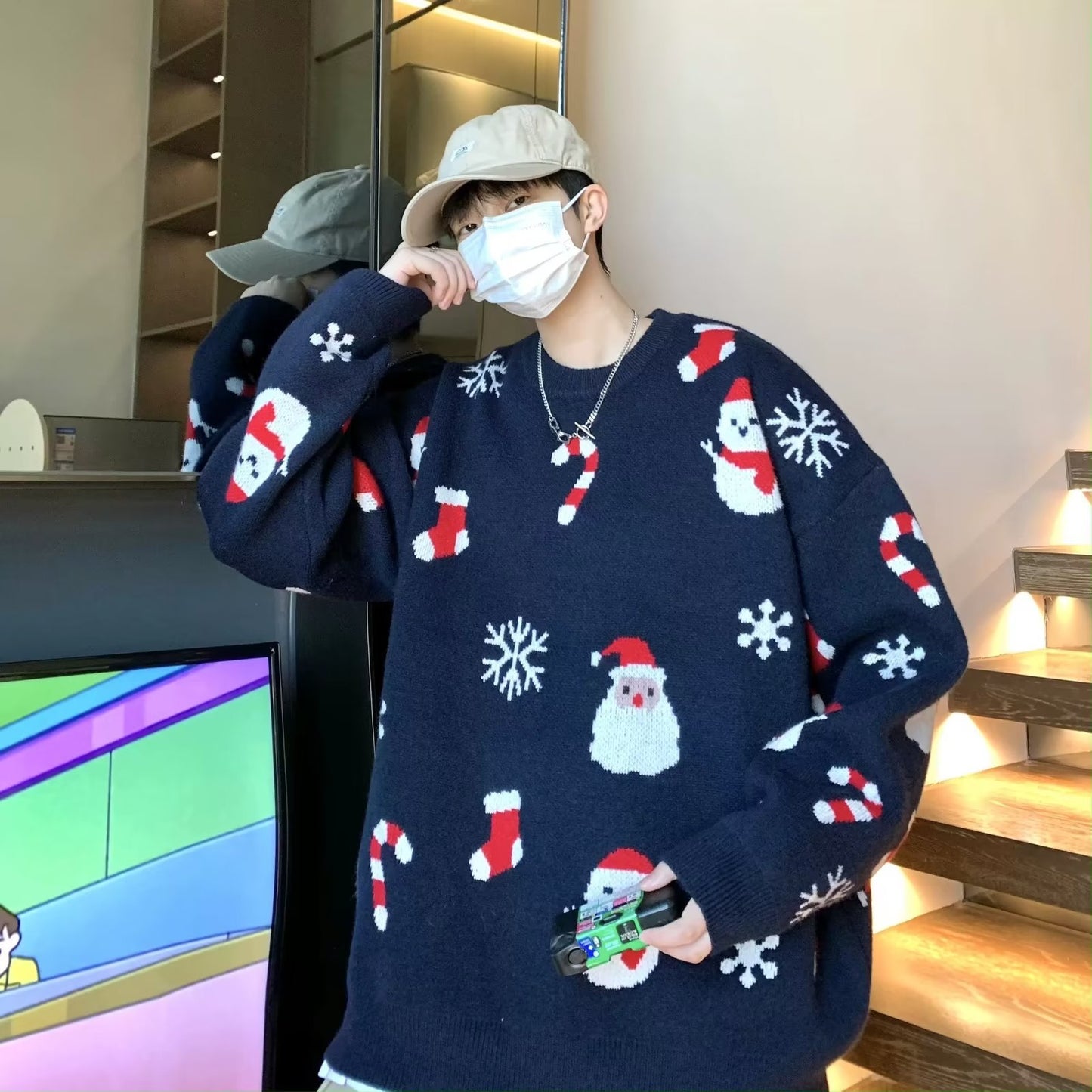 Santa Claus Sweater Men's Versatile Fashion