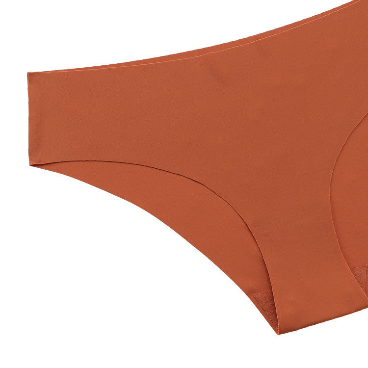 Seamless One-piece Ice Silk Ladies Low-rise Underwear Casually Cut Nude Briefs