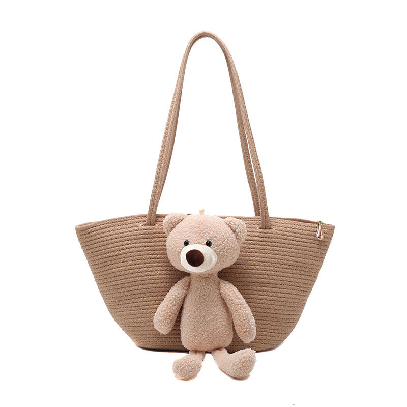 Woven Bag Large Capacity Cute Cotton And Linen