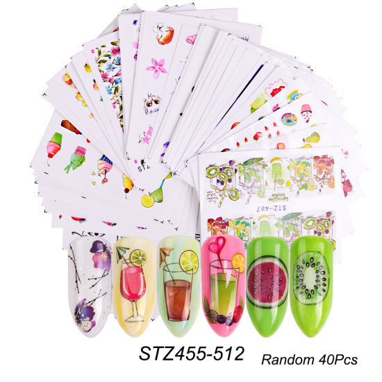 Black And White Lace Flower Nail Art Sticker Set