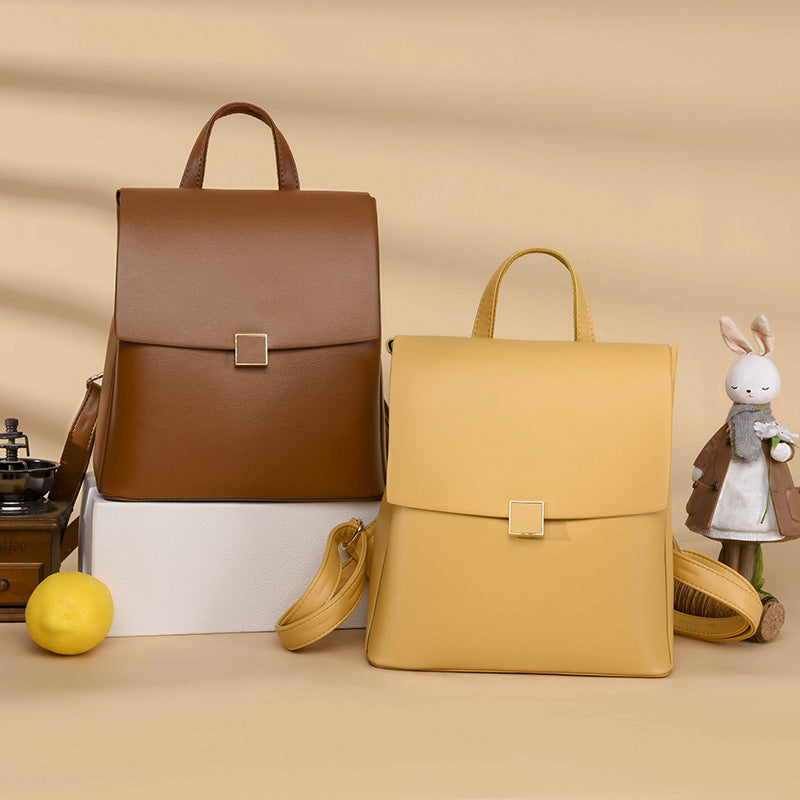 Soft Leather All-match Student Fashion Travel Bag