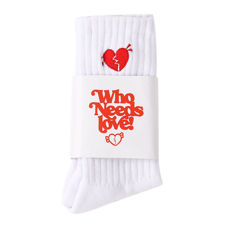 Heartbroken Street Mid Tube Embroidered Casual Sports Socks
