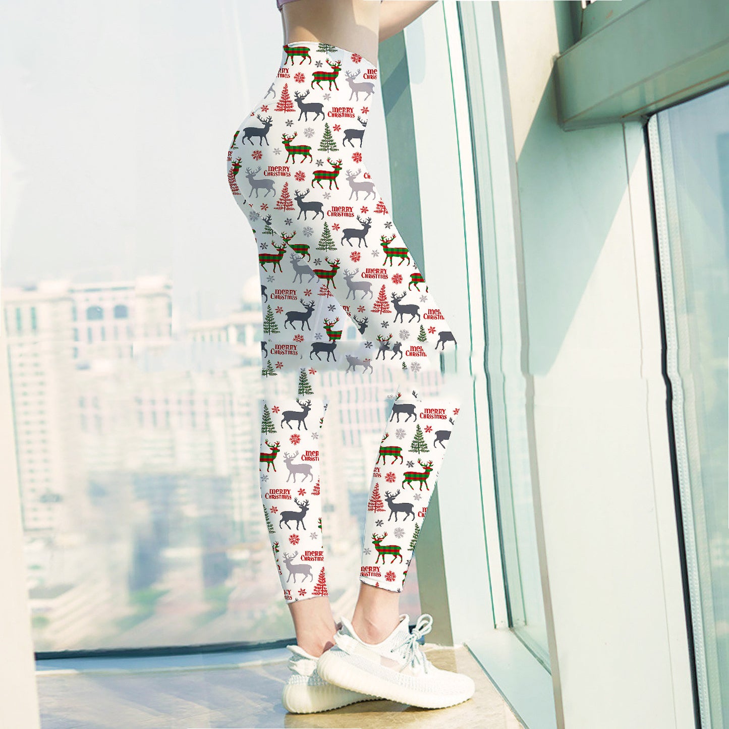 New Christmas Leggings Personalized Printing Yoga