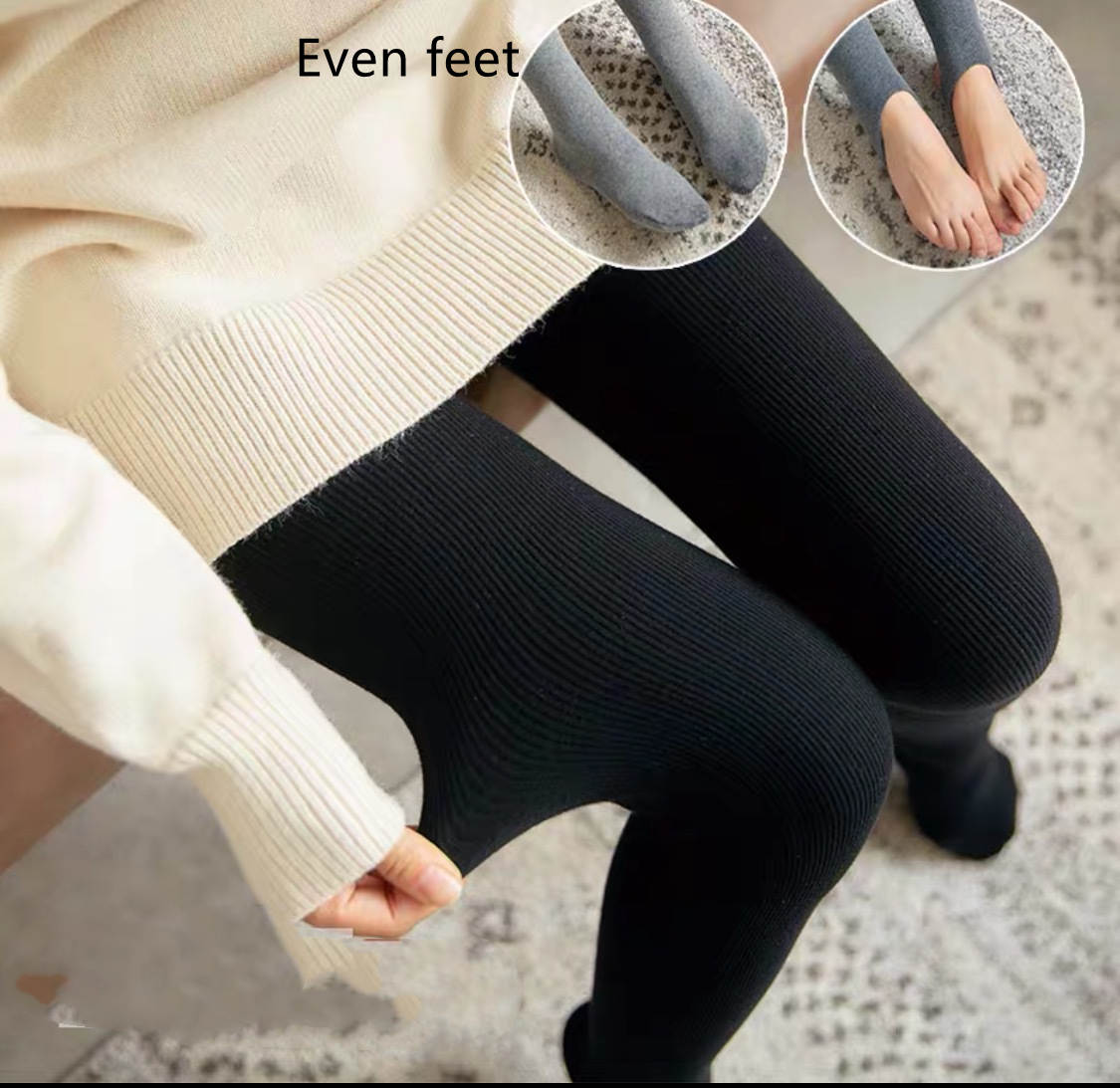 Pure Cotton Leggings Outer Wear High Waist Abdomen Buttocks Plus Velvet Thick And Seamless