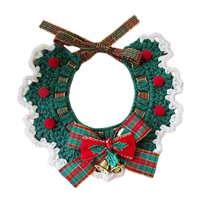 Adjustable Christmas Knit Pet Collar, Crochet Elk Pattern For Cats, Dogs & Pets, Comfortable,Stylish,