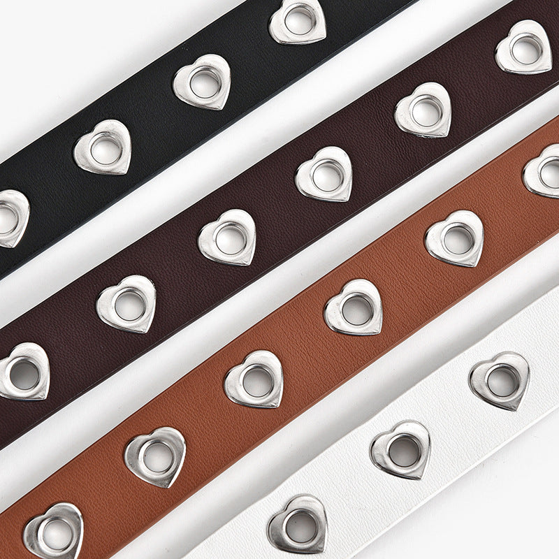 Women's Fashion Love Button Decorative Jeans Belt