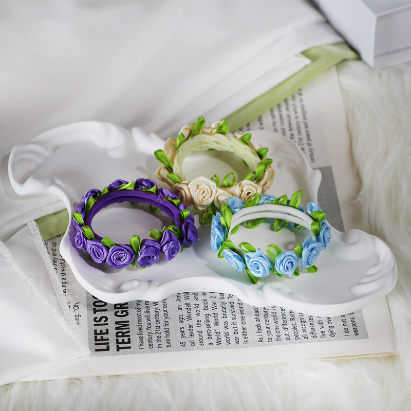Floral Towel Hair Ring For Women