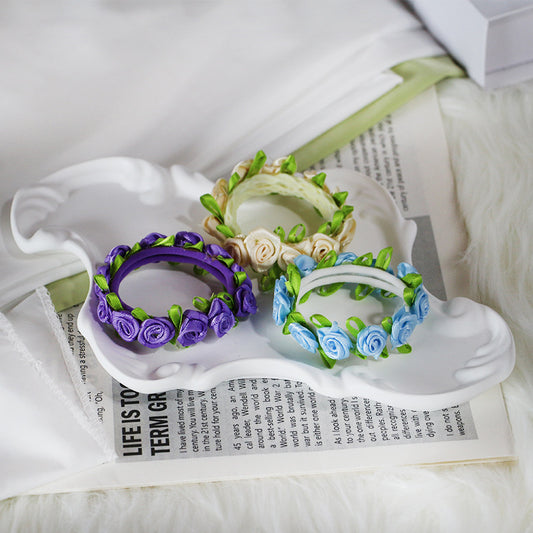 Floral Towel Hair Ring For Women