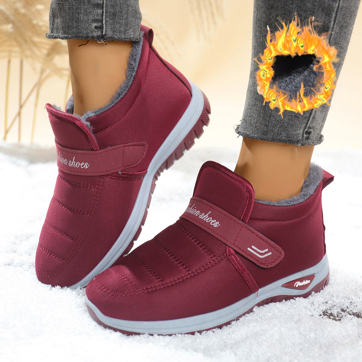 Fleece-lined Insulated Snow Boots