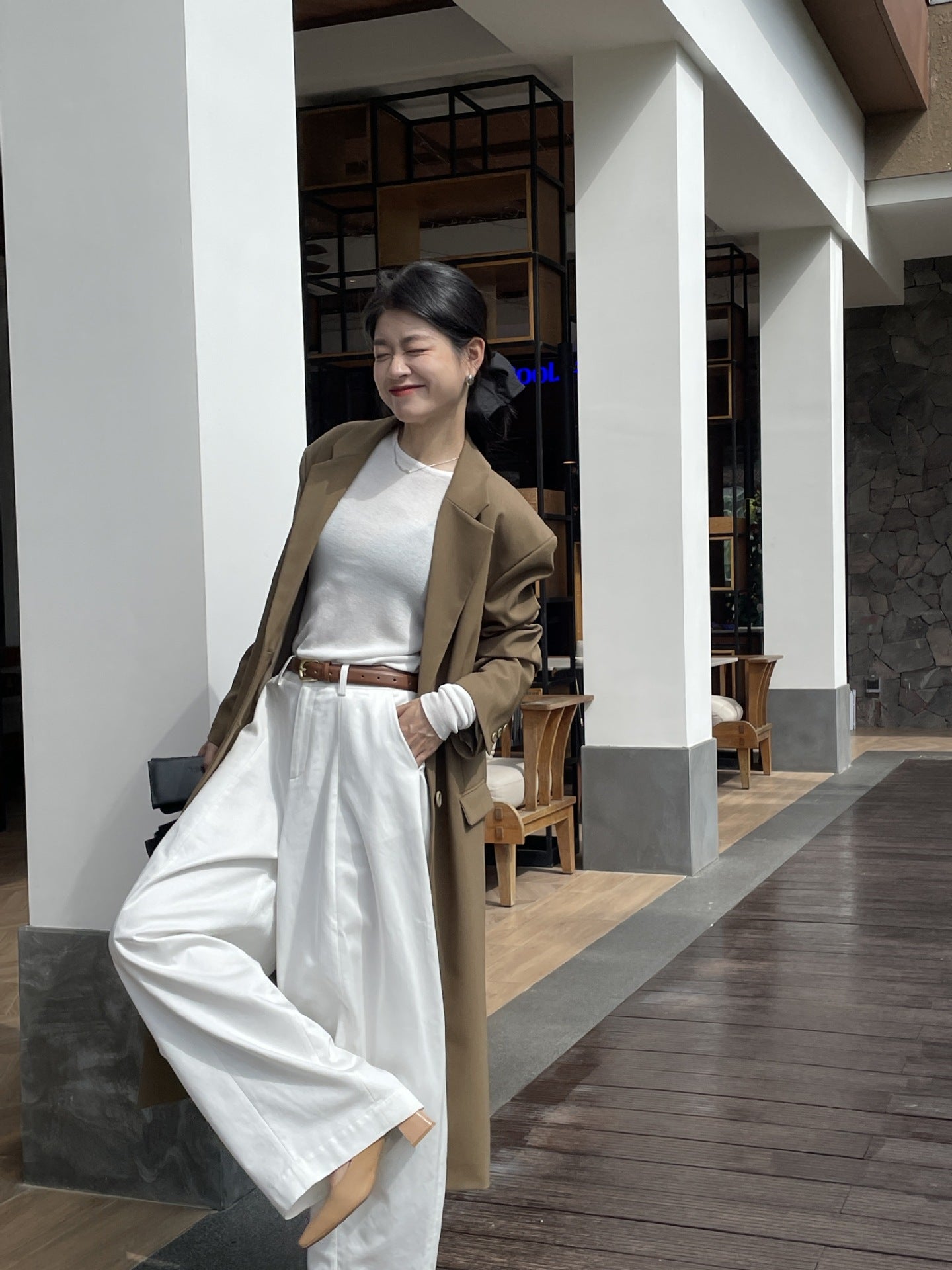Loose All-match High Waist Commuter Straight-leg Trousers