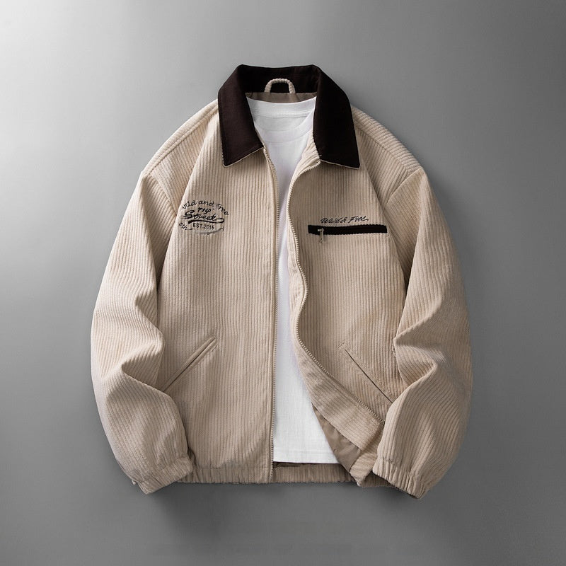 Corduroy Jacket Men's Solid Color Jacket Casual Top