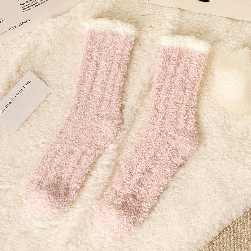 Coral Socks For Children In Autumn And Winter