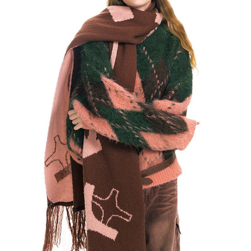 Women's Rhombus Pullover Retro Lazy Style