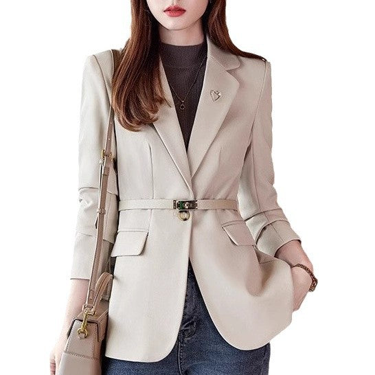 Womens Professional Casual Fashionable Versatile Simple Elegant Slim-Fit Blazer