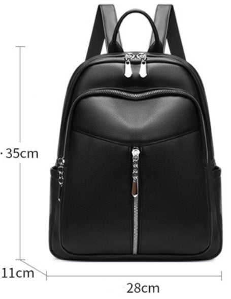Women's Backpack Pure Color PU Leather Simple Everything Casual