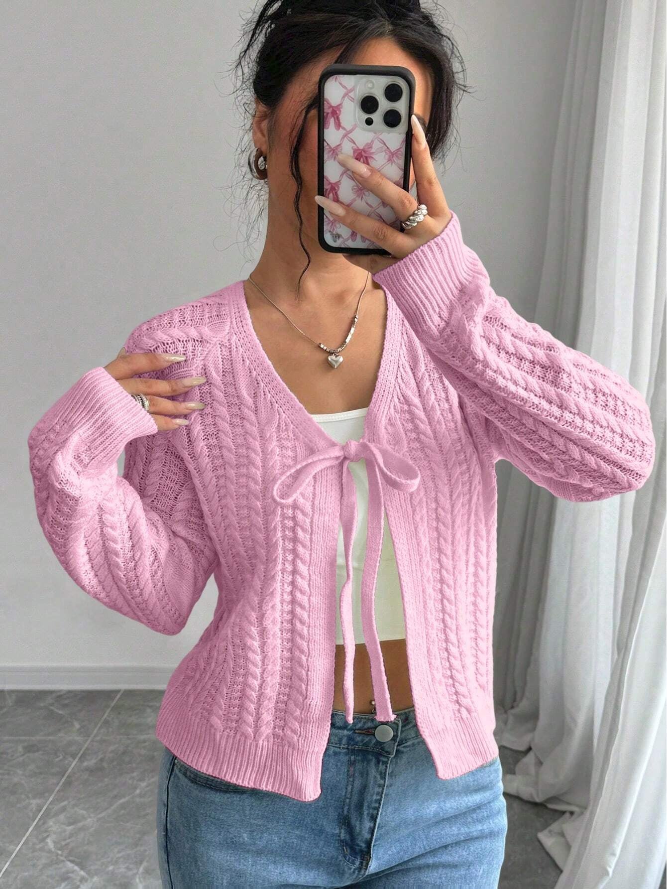 Long Sleeved Knitted Sweater For Women