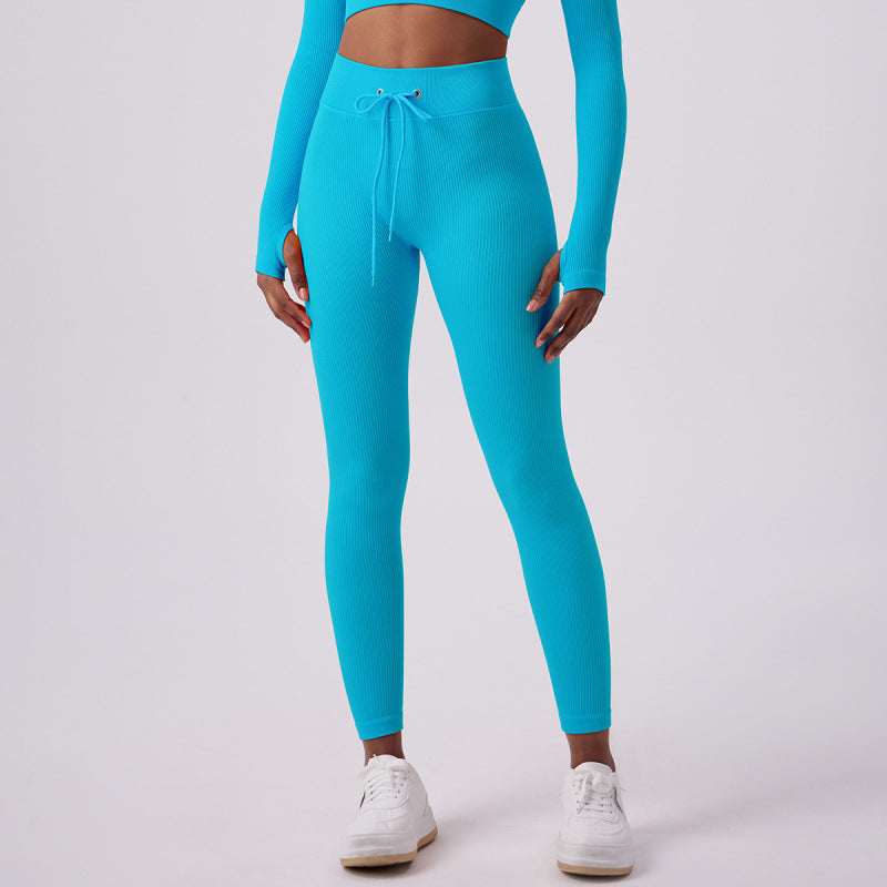 Women's Adjustable Drawstring Butt-lifting Yoga Pants For Outdoor Wear
