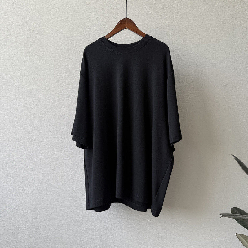 Womens Relaxed American-style Crew-neck Short-sleeve T-shirt