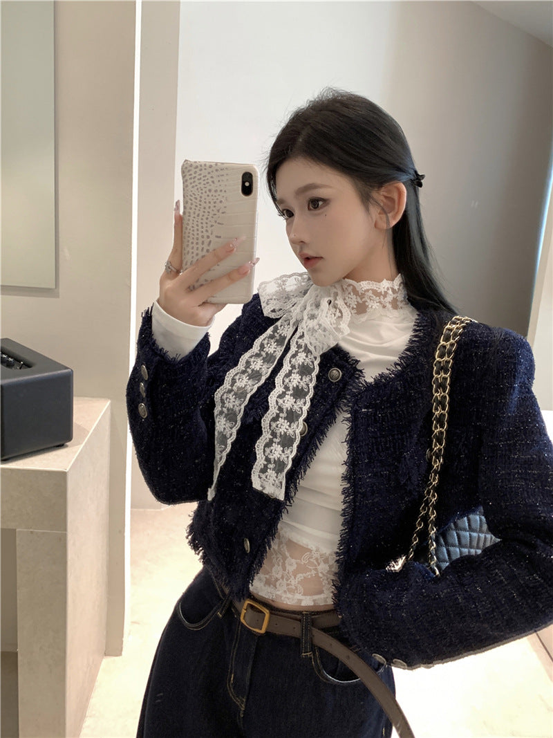 Chanel-style Women's Short Long-sleeved Cardigan