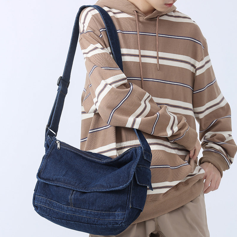 Women's Washed Denim Retro Korean Type Shoulder Bag