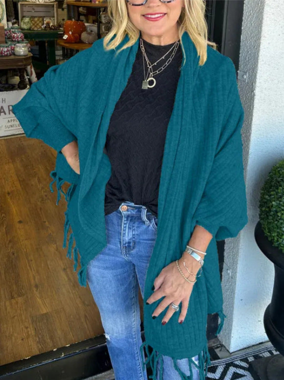 Fashionable Knitted Tassel Inverness