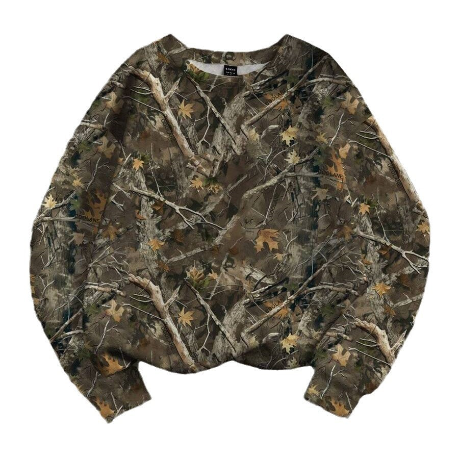 Rundhalset sweatshirt til kvinder – plus size med tryk