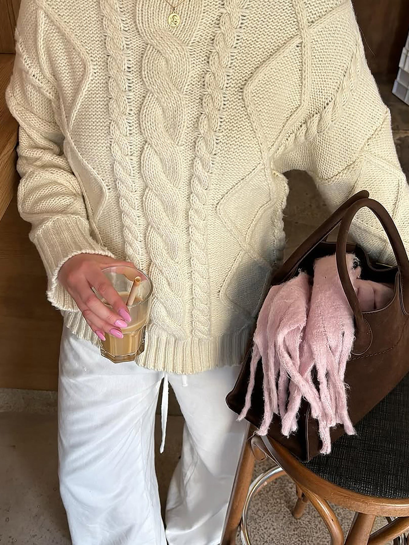 Casual Simple Wool Long Sleeve Women's Sweater