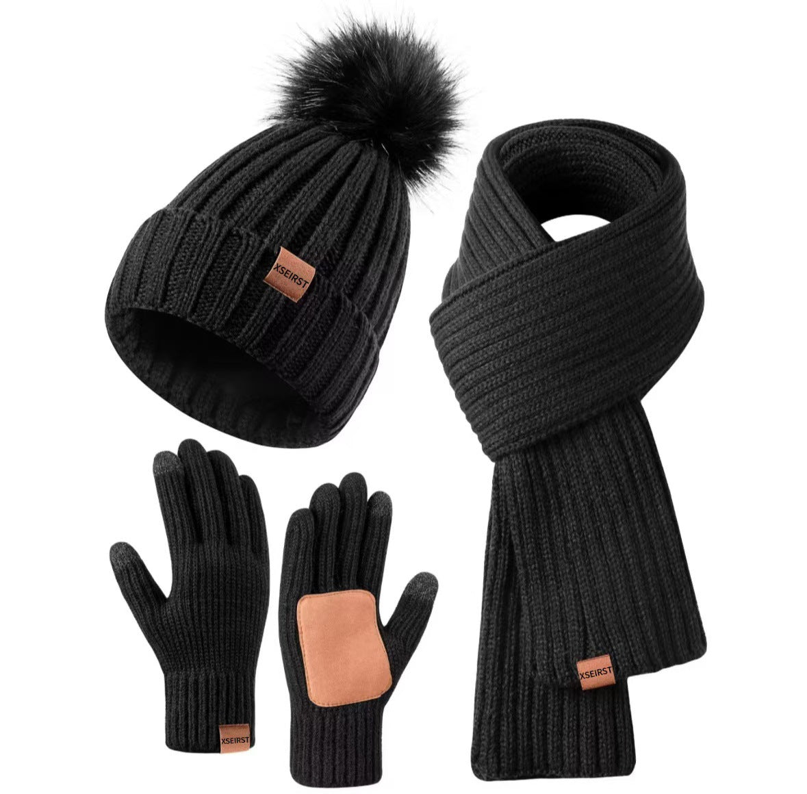 Men's And Women's Knitted Hat Scarf Gloves 9-color