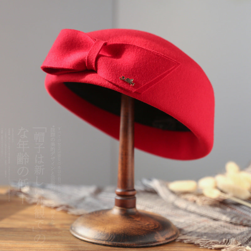 Kvinders Baret i Uld i Koreansk Stil