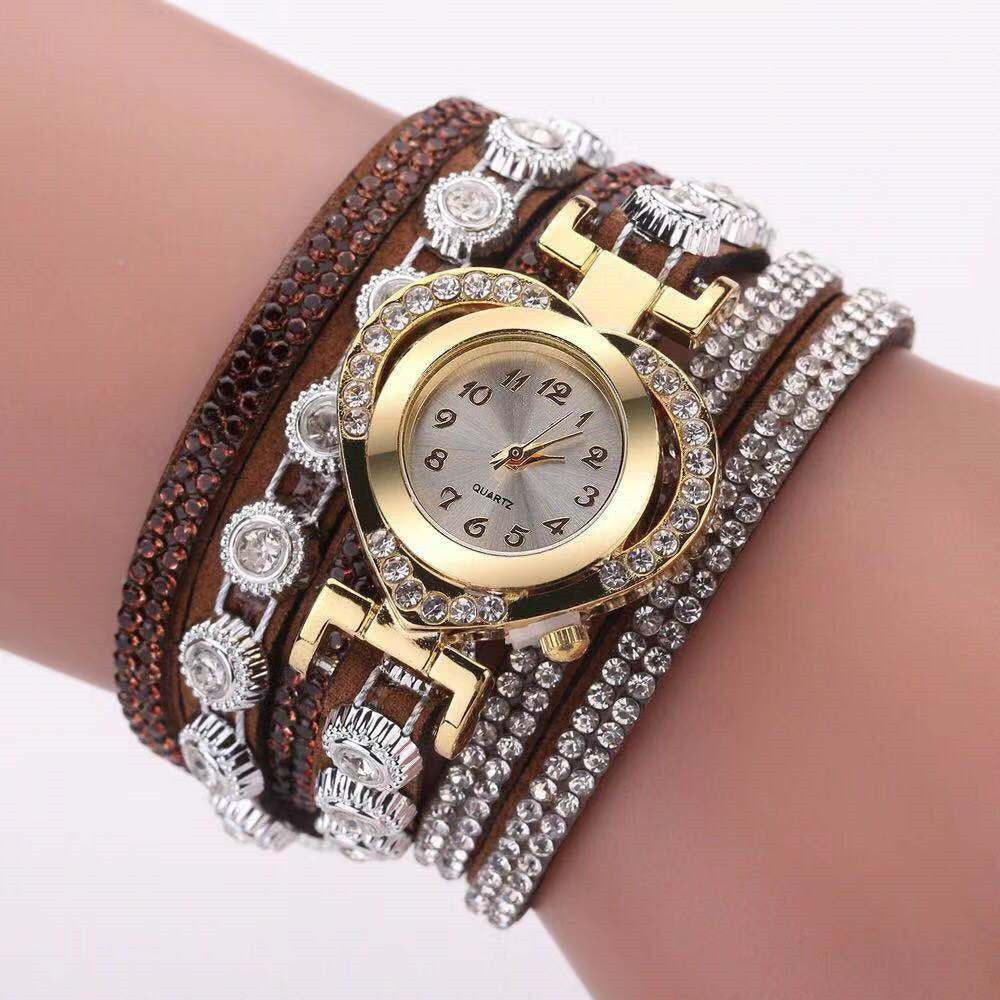 Personality Heart Shape With Diamond Dial Multi-color Bracelet