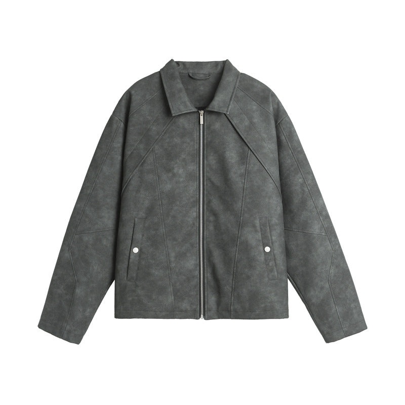 Men's Short Casual Leather Clothing Jacket