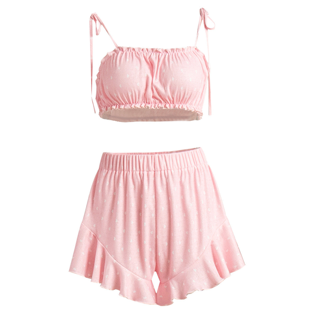 Camisole And Shorts Pajama Set With A Heart Print