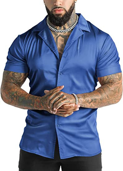 Men's Disco Short Sleeve Shirt Casual Men's Short-sleeved Shirt