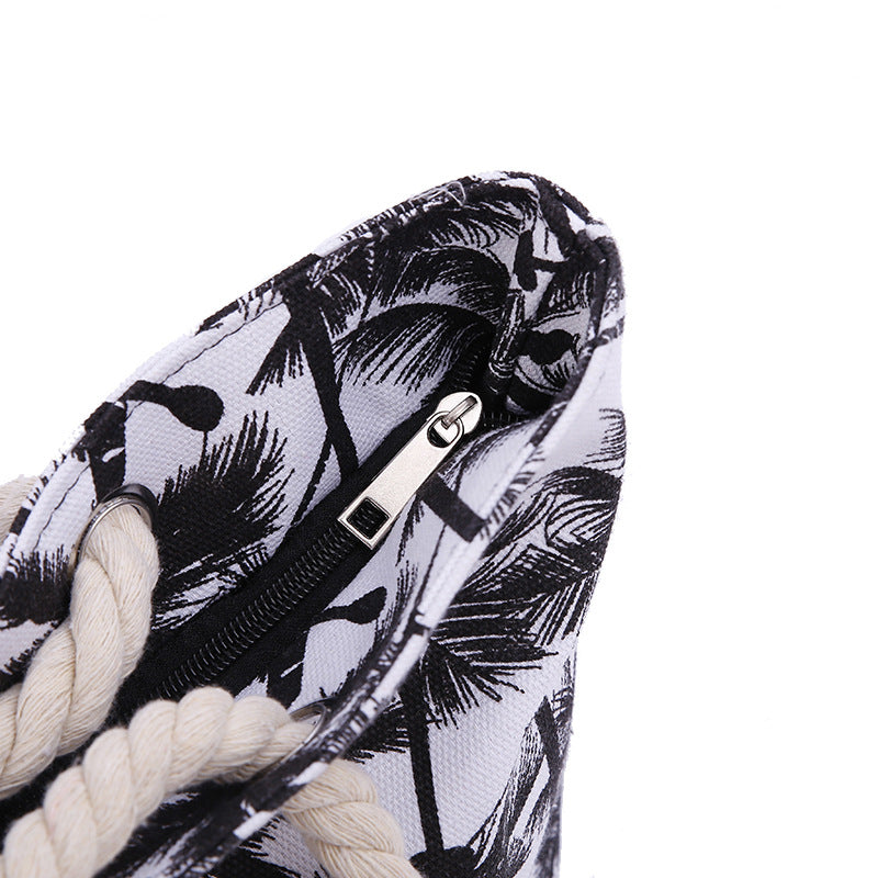 Women's Large Capacity Coconut Palm Beach Shoulder Bag
