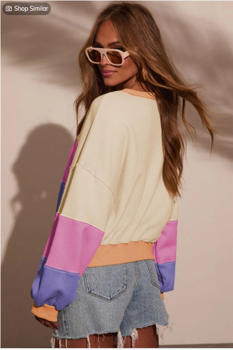 Collage Stropløs Udskåret Sweatshirt Top