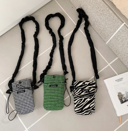 Houndstooth Pattern Shoulder Messenger Bag
