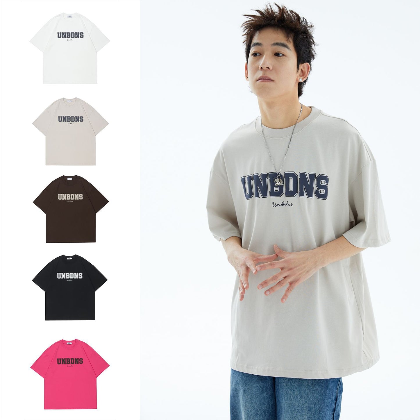 American Retro Street Letters Minority Simple Casual Short Sleeve