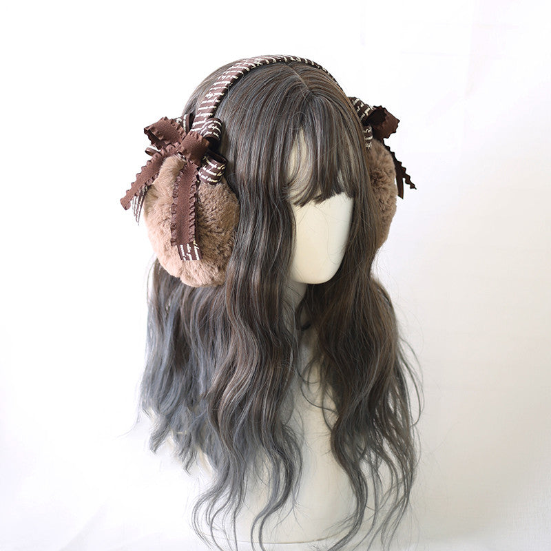 Japanese Lolita Earmuffs Warm Female Cute Bow Folding Ear Bag