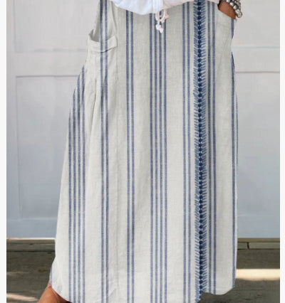 Independent Printed Skirt With Pockets