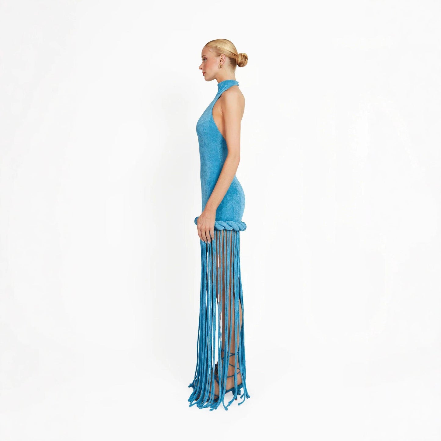 Slimming Figure-flattering Party And Evening Dress With A Tassel Hem